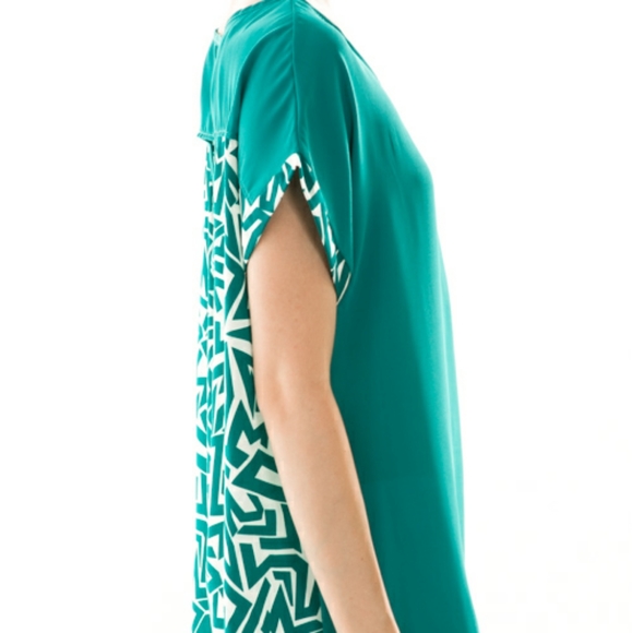 Plus Size Aztec High Low Print Top - Picture 2 of 7
